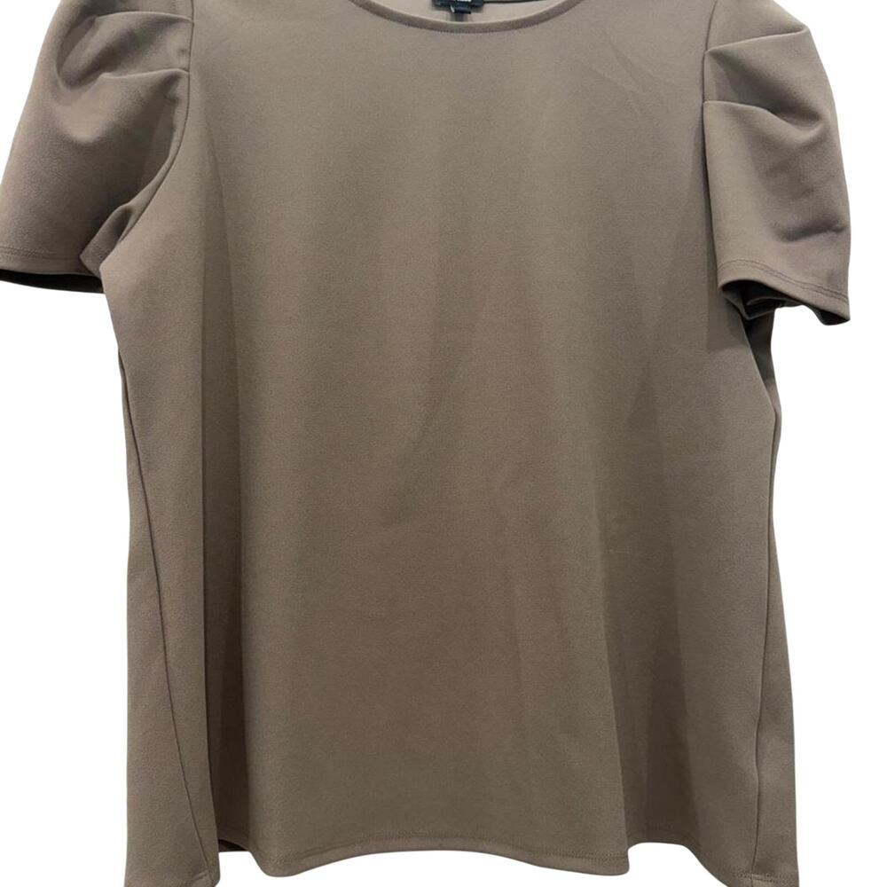 Express Taupe Brown Puff Sleeve Top Size Large